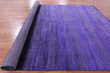 Purple Savannah Grass Hand Knotted Wool & Silk Rug - 9' 10" X 19' 10" - Golden Nile