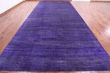 Purple Savannah Grass Hand Knotted Wool & Silk Rug - 9' 10" X 19' 10" - Golden Nile