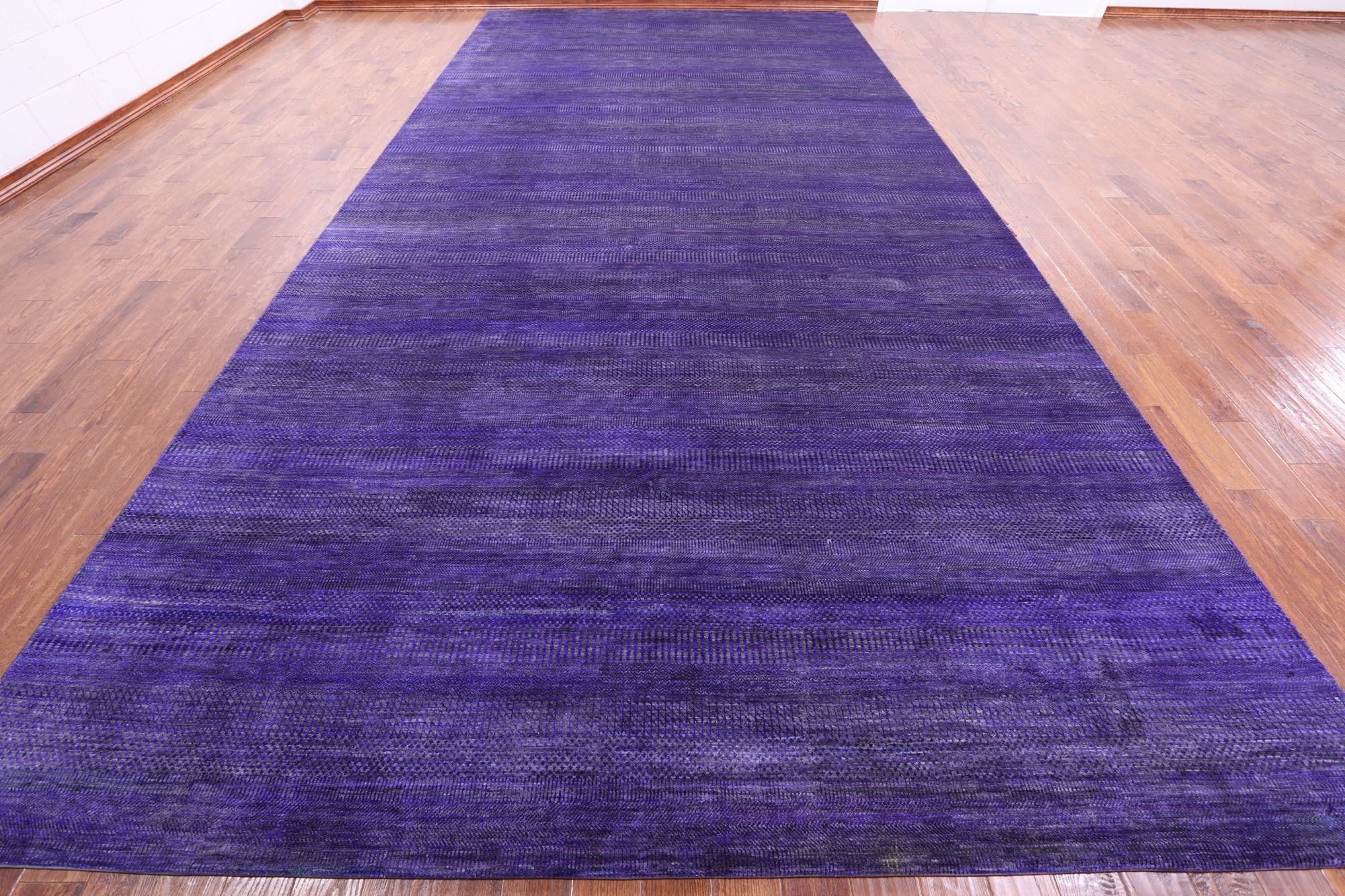 Purple Savannah Grass Hand Knotted Wool & Silk Rug - 9' 10" X 19' 10" - Golden Nile