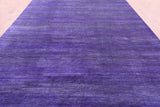 Purple Savannah Grass Hand Knotted Wool & Silk Rug - 9' 10" X 19' 10" - Golden Nile
