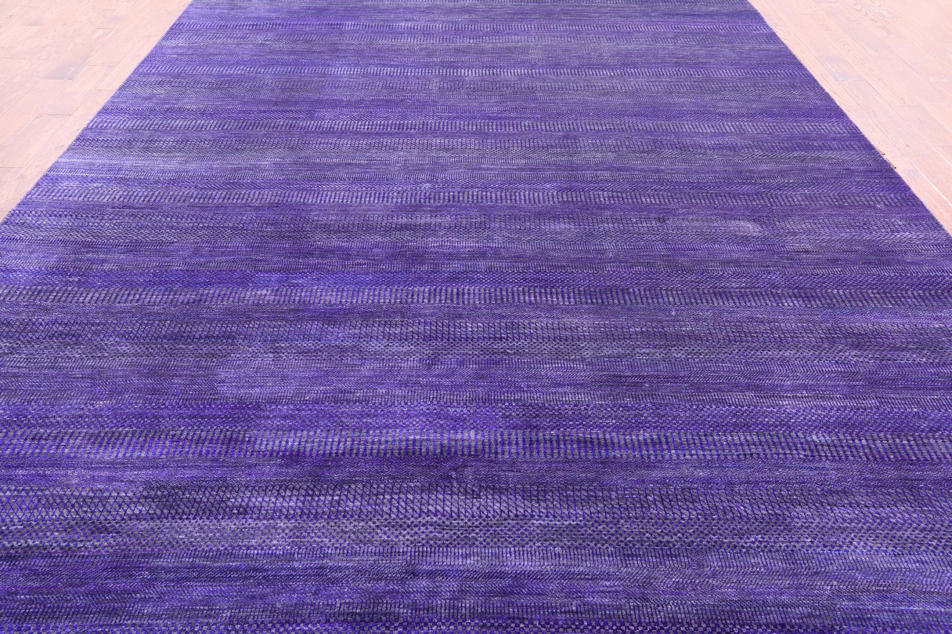 Purple Savannah Grass Hand Knotted Wool & Silk Rug - 9' 10" X 19' 10" - Golden Nile