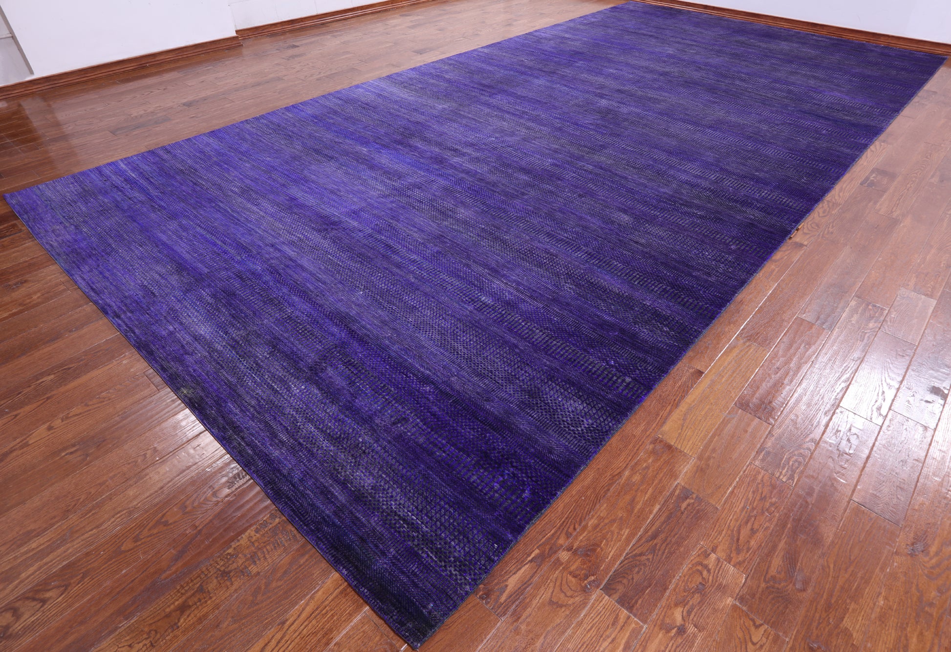 Purple Savannah Grass Hand Knotted Wool & Silk Rug - 9' 10" X 19' 10" - Golden Nile