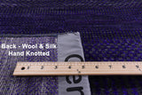 Purple Savannah Grass Hand Knotted Wool & Silk Rug - 9' 10" X 19' 10" - Golden Nile