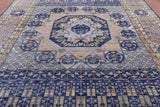 Blue Geometric Persian Mamluk Hand Knotted Wool Rug - 9' 11" X 13' 9" - Golden Nile