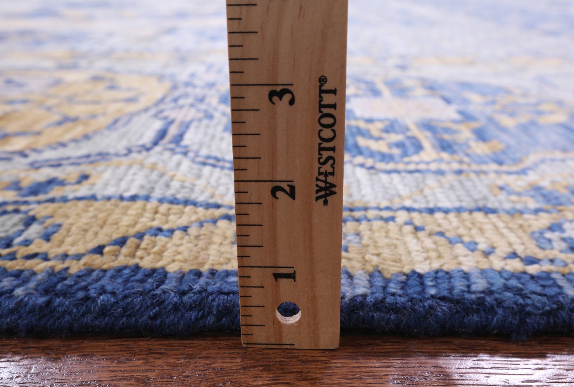 Blue Geometric Persian Mamluk Hand Knotted Wool Rug - 9' 11" X 13' 9" - Golden Nile