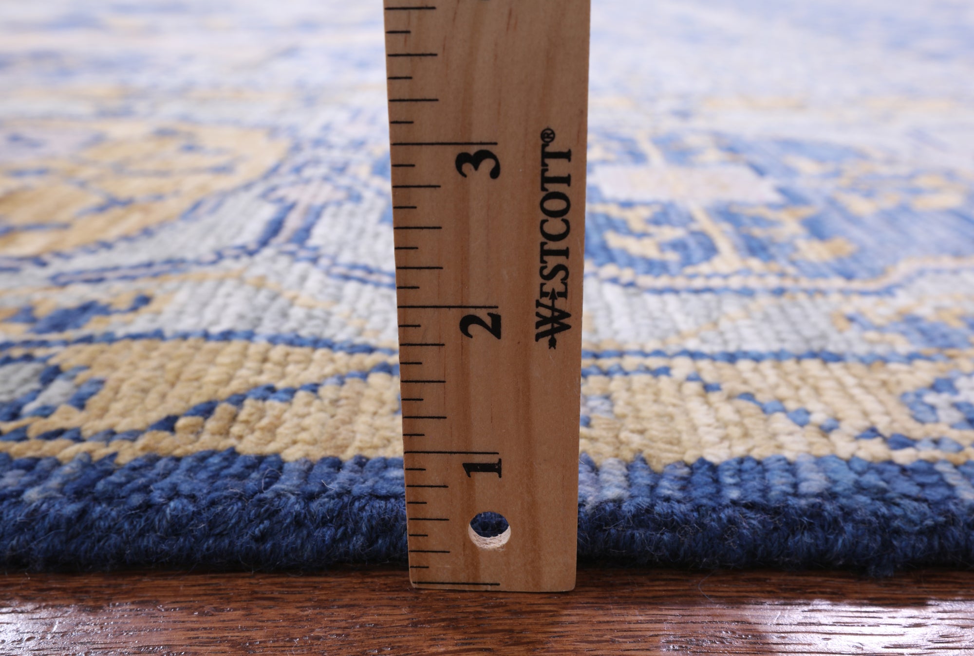 Blue Geometric Persian Mamluk Hand Knotted Wool Rug - 9' 11" X 13' 9" - Golden Nile