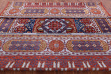 Red Geometric Persian Mamluk Hand Knotted Wool Rug - 9' 2" X 12' 3" - Golden Nile