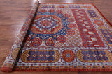 Red Geometric Persian Mamluk Hand Knotted Wool Rug - 9' 2" X 12' 3" - Golden Nile