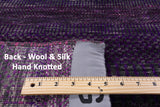 Purple Square Savannah Grass Hand Knotted Wool & Silk Rug - 6' 0" X 6' 0" - Golden Nile