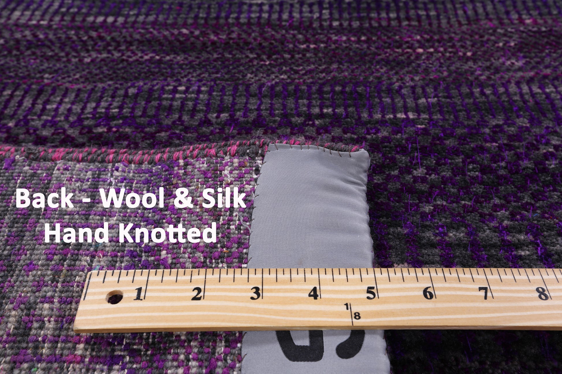 Purple Square Savannah Grass Hand Knotted Wool & Silk Rug - 6' 0" X 6' 0" - Golden Nile