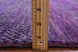 Purple Square Savannah Grass Hand Knotted Wool & Silk Rug - 6' 0" X 6' 0" - Golden Nile