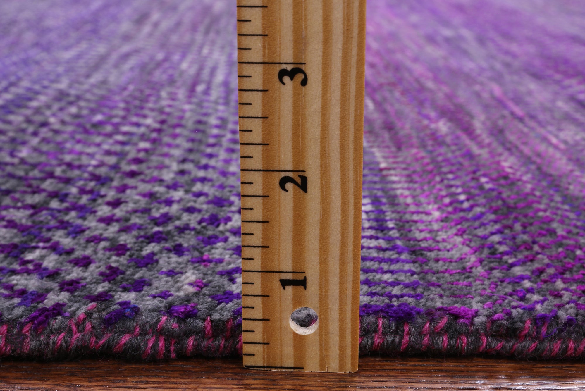 Purple Square Savannah Grass Hand Knotted Wool & Silk Rug - 6' 0" X 6' 0" - Golden Nile