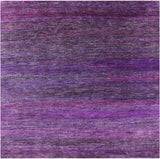 Purple Square Savannah Grass Hand Knotted Wool & Silk Rug - 6' 0" X 6' 0" - Golden Nile