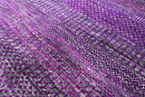 Purple Square Savannah Grass Hand Knotted Wool & Silk Rug - 6' 0" X 6' 0" - Golden Nile