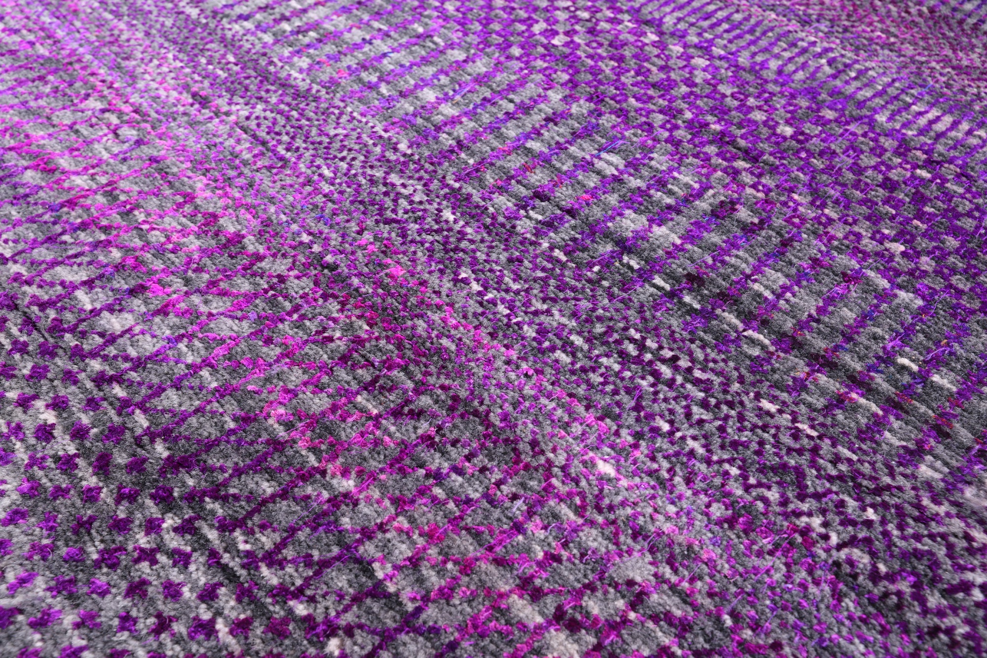 Purple Square Savannah Grass Hand Knotted Wool & Silk Rug - 6' 0" X 6' 0" - Golden Nile