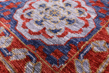 Red Geometric Persian Mamluk Hand Knotted Wool Rug - 10' 2" X 14' 2" - Golden Nile