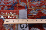Red Geometric Persian Mamluk Hand Knotted Wool Rug - 10' 2" X 14' 2" - Golden Nile