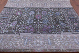 Grey Contemporary Hand Knotted Wool & Silk Rug - 8' 0" X 10' 10" - Golden Nile