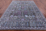 Grey Contemporary Hand Knotted Wool & Silk Rug - 8' 0" X 10' 10" - Golden Nile