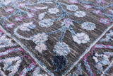 Grey Contemporary Hand Knotted Wool & Silk Rug - 8' 0" X 10' 10" - Golden Nile