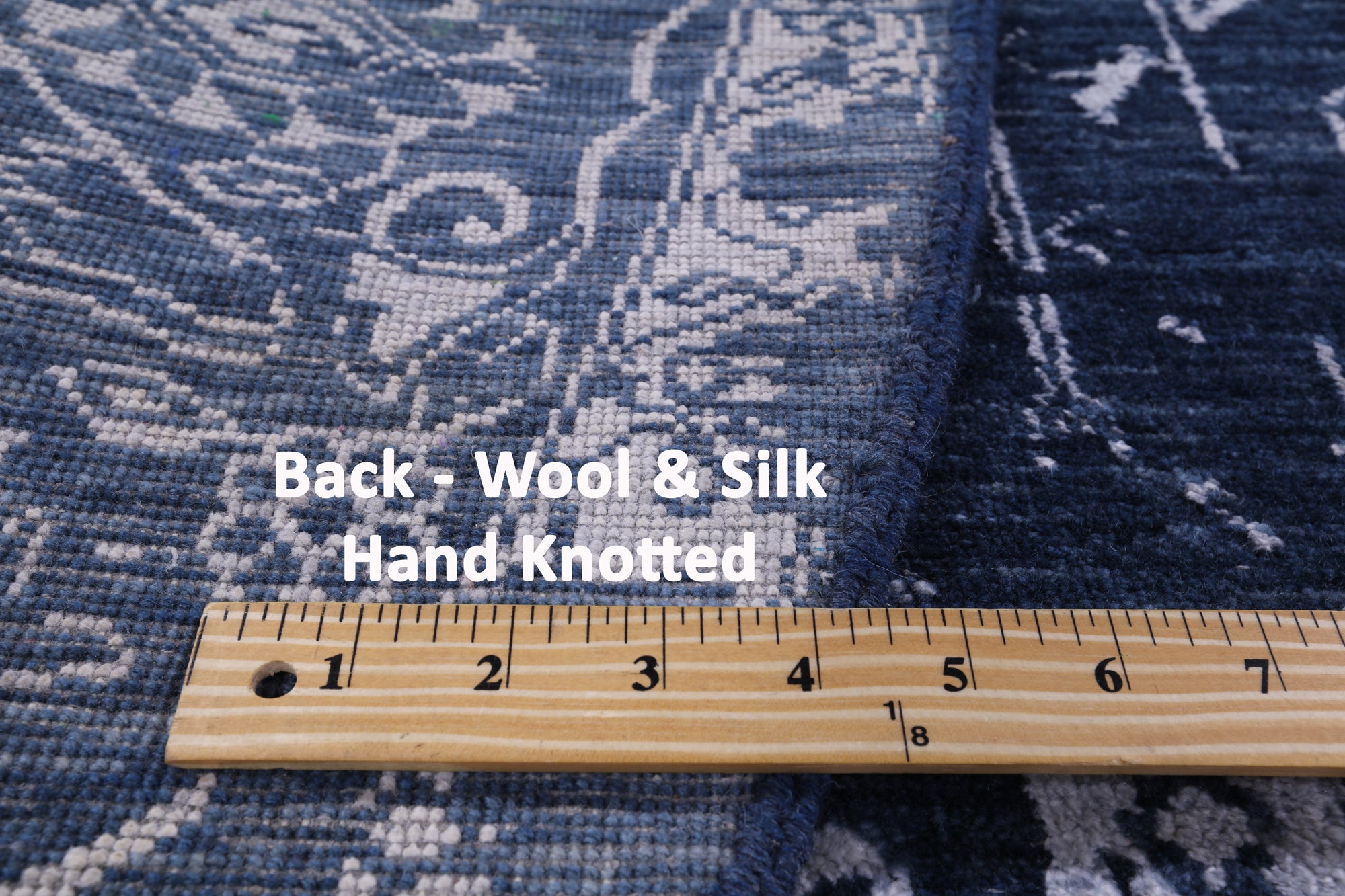 Blue Round Modern Handmade Wool & Silk Rug - 8' 3" X 8' 3" - Golden Nile