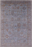Grey Persian Hand Knotted Wool & Silk Rug - 6' 0" X 9' 0" - Golden Nile