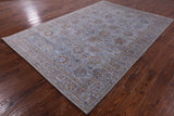 Grey Persian Hand Knotted Wool & Silk Rug - 6' 0" X 9' 0" - Golden Nile