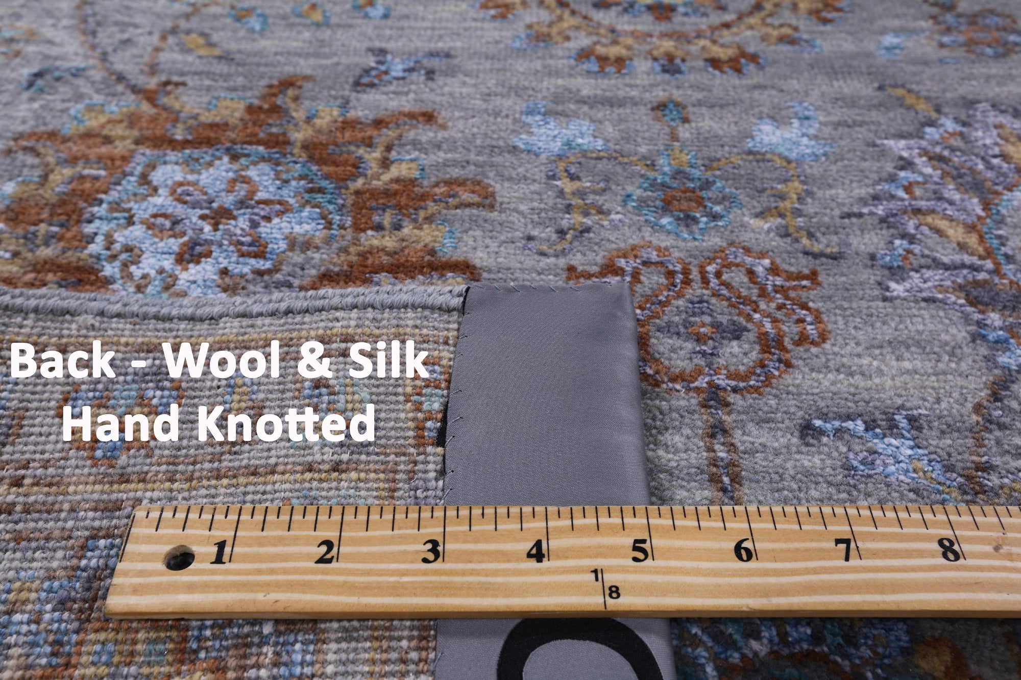 Grey Persian Hand Knotted Wool & Silk Rug - 6' 0" X 9' 0" - Golden Nile