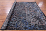 Black Persian Hand Knotted Wool & Silk Rug - 8' 1" X 10' 1" - Golden Nile