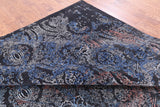 Black Persian Hand Knotted Wool & Silk Rug - 8' 1" X 10' 1" - Golden Nile