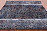 Black Persian Hand Knotted Wool & Silk Rug - 8' 1" X 10' 1" - Golden Nile