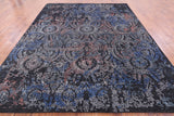Black Persian Hand Knotted Wool & Silk Rug - 8' 1" X 10' 1" - Golden Nile