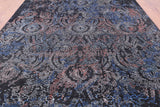Black Persian Hand Knotted Wool & Silk Rug - 8' 1" X 10' 1" - Golden Nile