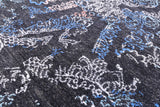 Black Persian Hand Knotted Wool & Silk Rug - 8' 1" X 10' 1" - Golden Nile
