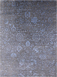 Grey Modern Handmade Wool & Silk Rug - 8' 11" X 12' 0" - Golden Nile