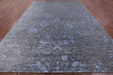 Grey Modern Handmade Wool & Silk Rug - 8' 11" X 12' 0" - Golden Nile