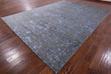 Grey Modern Handmade Wool & Silk Rug - 8' 11" X 12' 0" - Golden Nile