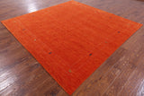 Orange Square Persian Gabbeh Hand Knotted Wool Rug - 9' 0" X 9' 0" - Golden Nile