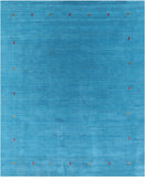Blue Persian Gabbeh Hand Knotted Wool Rug - 8' 0" X 10' 0" - Golden Nile