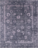 Grey Contemporary Hand Knotted Wool & Silk Rug - 8' 0" X 9' 10" - Golden Nile