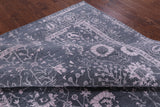 Grey Contemporary Hand Knotted Wool & Silk Rug - 8' 0" X 9' 10" - Golden Nile