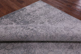Grey Modern Handmade Wool & Silk Rug - 7' 11" X 9' 10" - Golden Nile