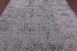 Grey Modern Handmade Wool & Silk Rug - 7' 11" X 9' 10" - Golden Nile