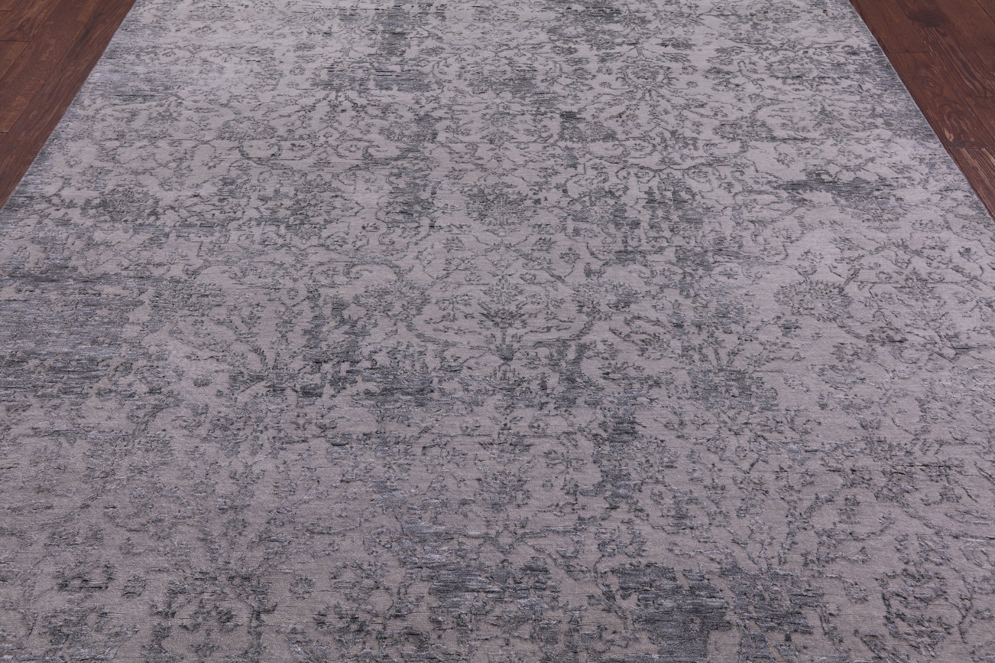 Grey Modern Handmade Wool & Silk Rug - 7' 11" X 9' 10" - Golden Nile