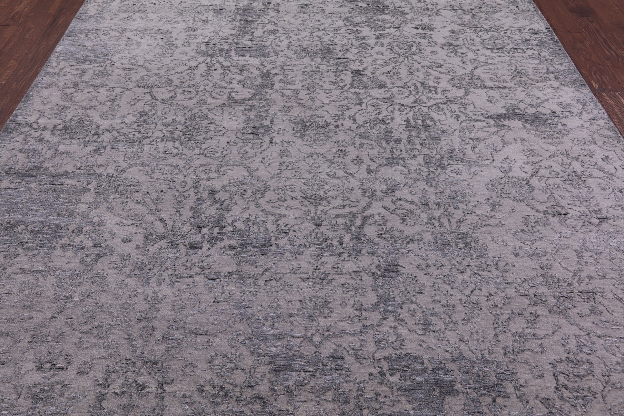 Grey Modern Handmade Wool & Silk Rug - 7' 11" X 9' 10" - Golden Nile