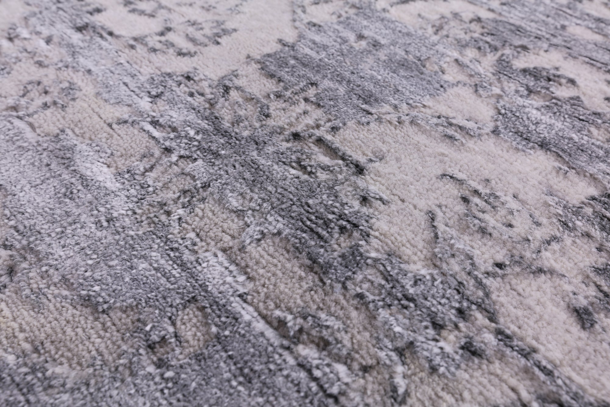 Grey Modern Handmade Wool & Silk Rug - 7' 11" X 9' 10" - Golden Nile