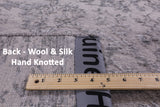 Grey Modern Handmade Wool & Silk Rug - 7' 11" X 9' 10" - Golden Nile