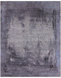 Abstract Modern Hand Knotted Wool & Silk Rug - 7' 11" X 9' 11" - Golden Nile