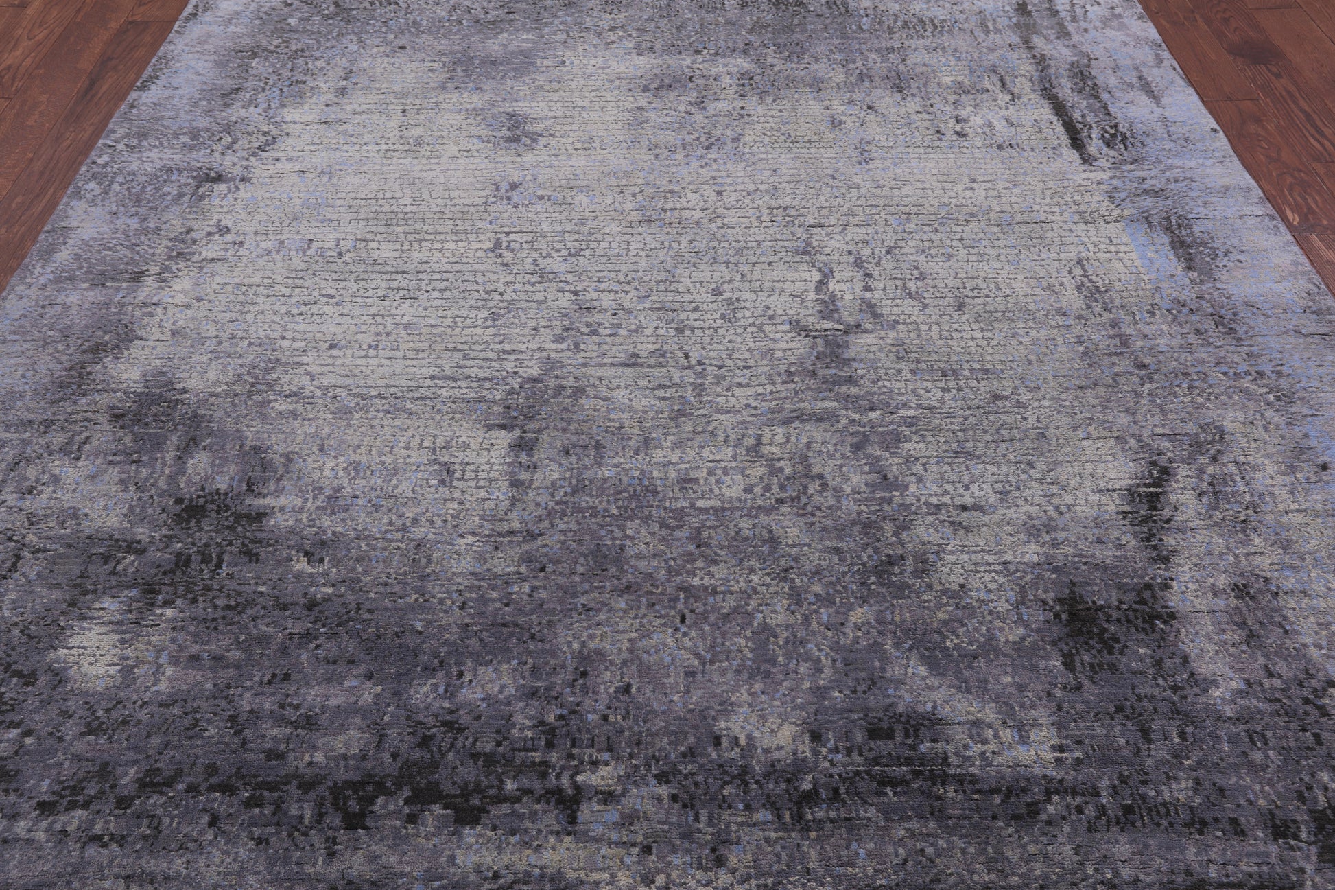 Abstract Modern Hand Knotted Wool & Silk Rug - 7' 11" X 9' 11" - Golden Nile