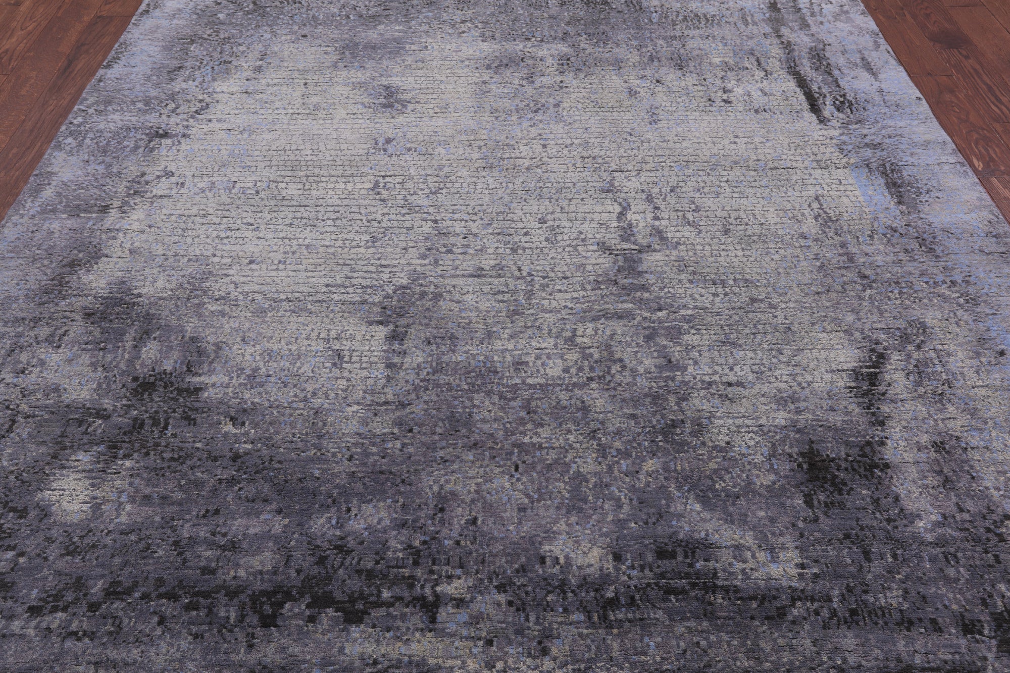 Abstract Modern Hand Knotted Wool & Silk Rug - 7' 11" X 9' 11" - Golden Nile
